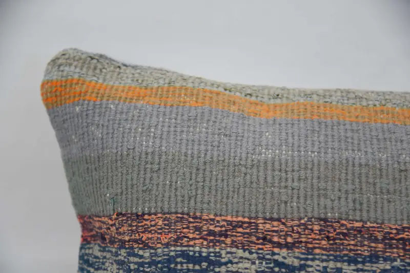 Indoor Cushion Cover, Throw Kilim Pillow, Ethnical Kilim Rug Pillow, Boho Pillow, 16x24 Gray Cushion Cover, Cushion Cover - 2