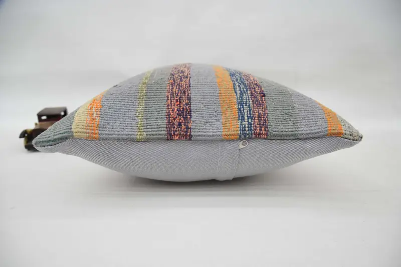 Indoor Cushion Cover, Throw Kilim Pillow, Ethnical Kilim Rug Pillow, Boho Pillow, 16x24 Gray Cushion Cover, Cushion Cover - 6