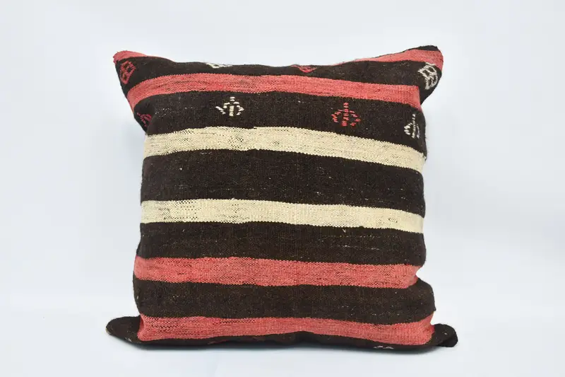 Toss Cushion Cover, Kilim Cushion Sham, 28x28 Brown Pillow Sham, Bright Pillow Sham, Kilim Pillow Cover, Interior Designer Pillow, Pillow Case - 1