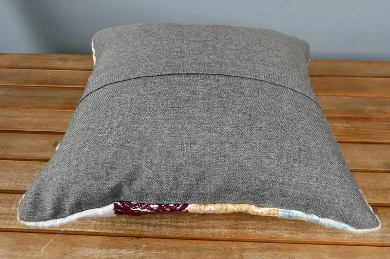 Cushion Cover, Vintage Kilim Pillow, Ethnical Kilim Rug Pillow, Living Room Throw Cushion Case, Kilim Pillow, 16x16 Beige Cushion Case - 5