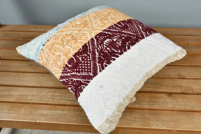 Cushion Cover, Vintage Kilim Pillow, Ethnical Kilim Rug Pillow, Living Room Throw Cushion Case, Kilim Pillow, 16x16 Beige Cushion Case - 2