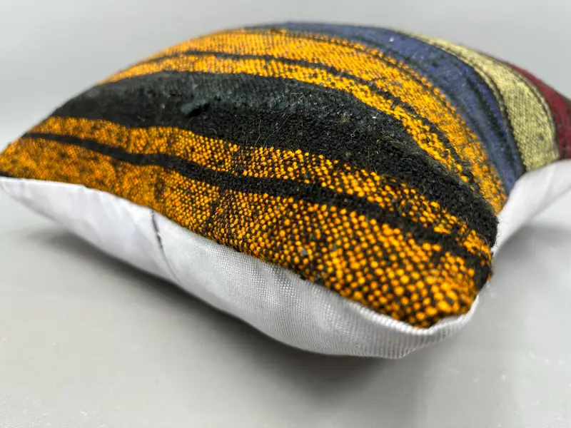 Vintage Kilim Pillow, 20x20 Green Pillow Sham, Cushion, Kilim Cushion Sham, Sofa Bolster Cushion Cover, Handmade Kilim Cushion - 6