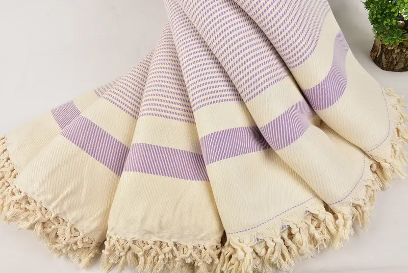 Personalize Gift, Turkish Tablecloth, Personalized Gifts, 92x84 Cotton Striped Towel, Woven Throw Blanket, Wedding Favors, Wedding Anniversary Gift - 4