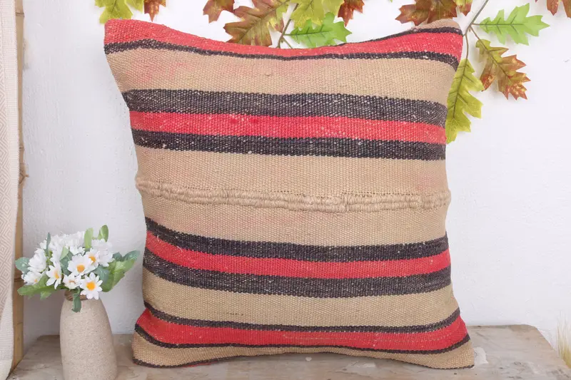 20x20 Red Pillow Cover, Interior Designer Pillow, Pillow for Couch, Bench Cushion Cover, Living Room Throw Cushion Cover, Boho Pillow, Pillow Sham - 2