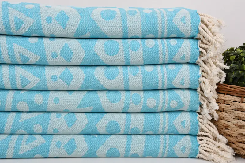 Organic Cotton Towel, Sand-free towel, Monogrammed Beach Towel, 70x40 Cotton Round Pattern Towel, Organic Turkish towel, Wedding Gift For Bride - 2
