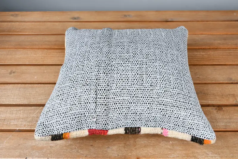 Vintage Kilim Pillow, Cushion Cover, Outdoor Throw Cushion Cover, Throw Kilim Pillow, Home Decor Pillow, 12x12 Brown Pillow Sham - 5
