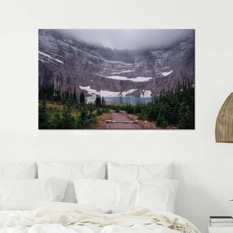 エレガントな山の風景プリントキャンバス - モダンな農家の装飾