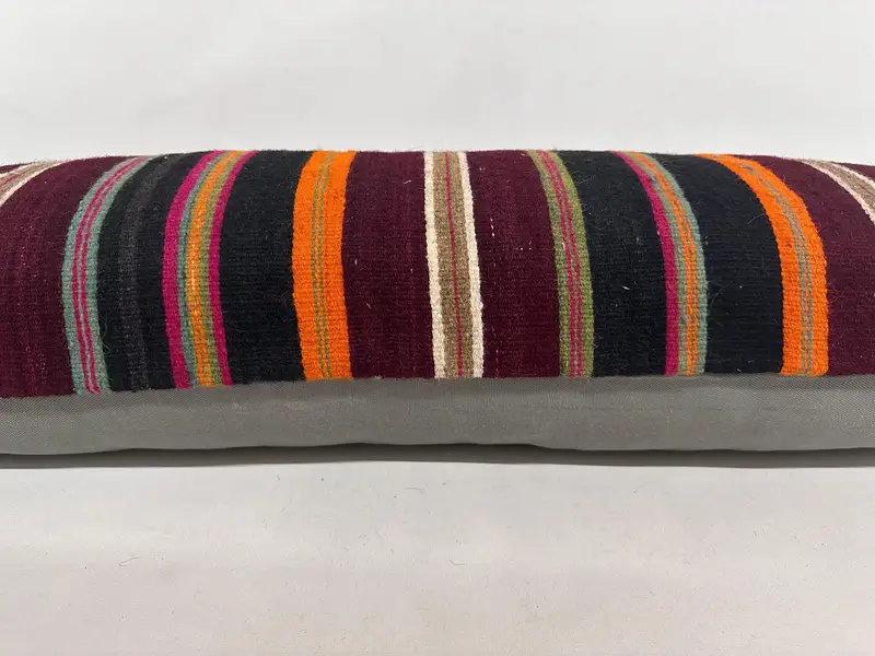 Handmade Kilim Cushion, Home Decor Pillow, Authentic Pillow Sham, 16x48 Red Pillow Sham, Vintage Pillow, Office Chair Pillow, Pillow Sham - 5