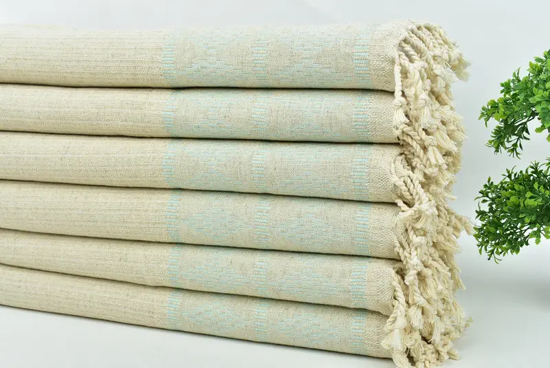 Onun için hediye, mutfak havlu, kişiselleştirilmiş el havlu, monogram mutfak havlu, Noel hediyesi, organik çay havlu, 40x20 keten Kilim Tasarım Havlu - 3