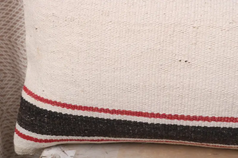 Interior Designer Pillow, One Of A Kind Pillow Cover, Turkish Kilim Pillow, Cushion Cover, 12x36 White Cushion Cover, Vintage Pillow - 3