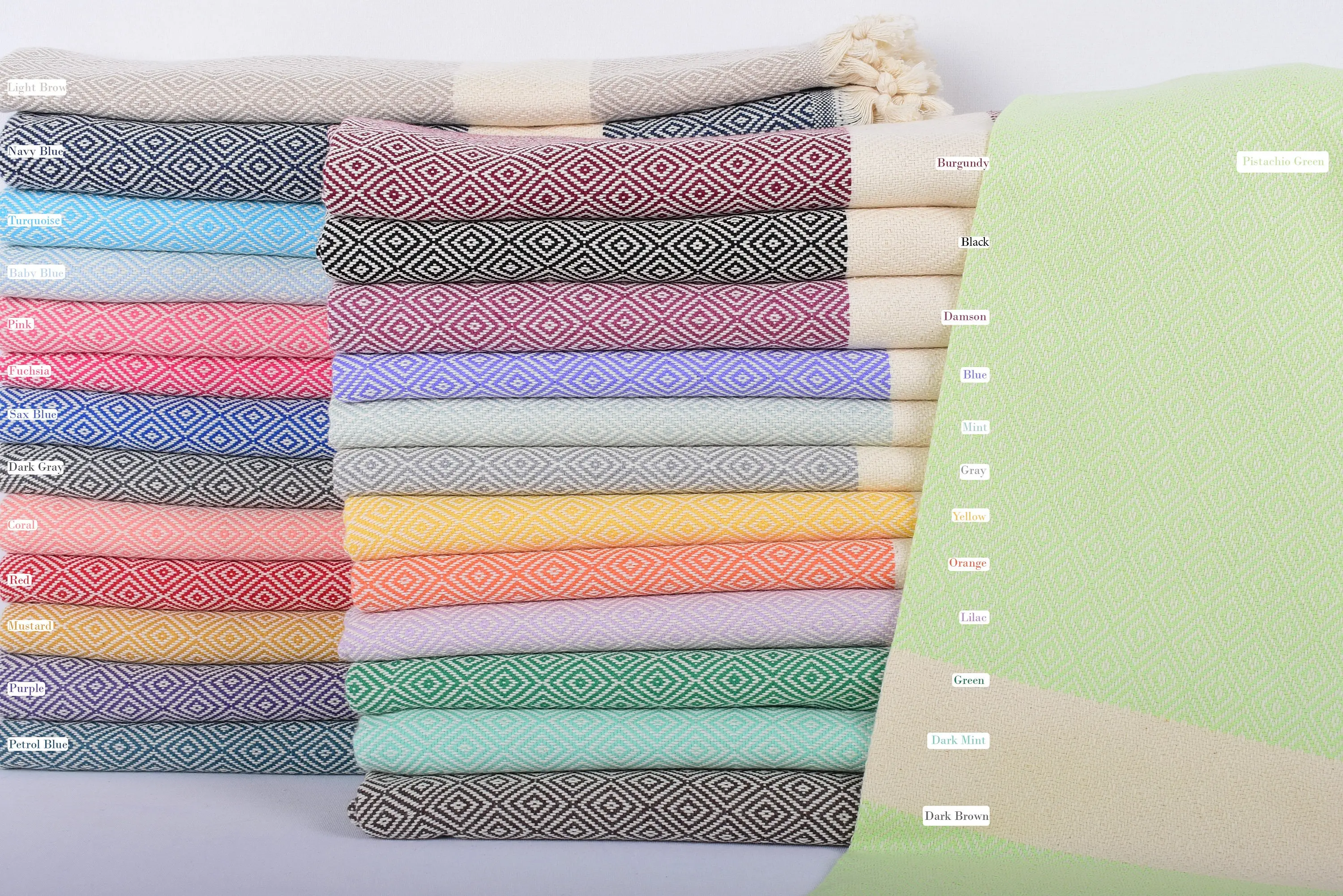 Monogrammed Turkish Towel, Organic Cotton, Dark Mint, 36x20 Inches - 1