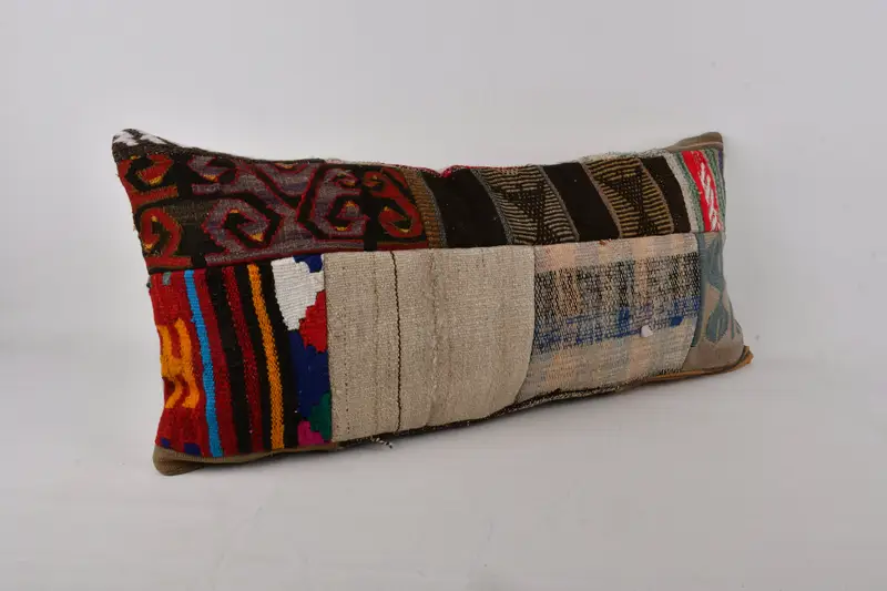 Aztec Pillow, Throw Kilim Pillow, Gift Pillow, Vintage Pillow, Neutral Pillow Case, Pillow Case, 16x36 Brown Pillow Sham, Boho Throw Pillow Sham - 2