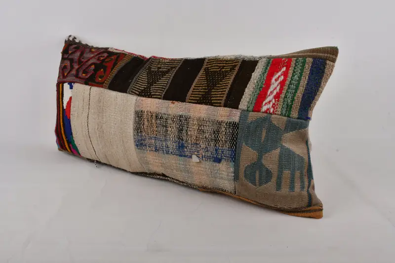Aztec Pillow, Throw Kilim Pillow, Gift Pillow, Vintage Pillow, Neutral Pillow Case, Pillow Case, 16x36 Brown Pillow Sham, Boho Throw Pillow Sham - 3