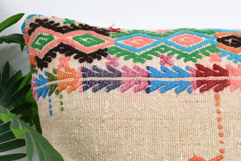 Knitted Pillow Cover, 24x24 Beige Cushion Cover, Home Decor Pillow, Neutral Cushion Case, Handmade Kilim Cushion, Vintage Pillow, Pillow Case - 2