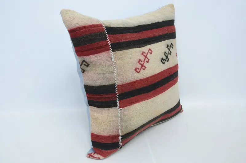 Retro Throw Cushion Cover, Pillow, Turkish Kilim Pillow, Gift Pillow, Tapestry Pillow Sham, Throw Kilim Pillow, 28x28 Beige Pillow Case - 3