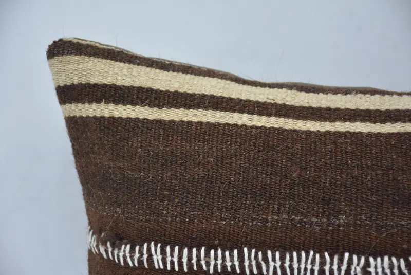 Kilim Pillow, Gift Pillow, Pillow Cover, Decorative Throw Cushion Case, Vintage Pillow Cover, 12x24 Brown Pillow Case, Boho Pillow Sham Cover - 2