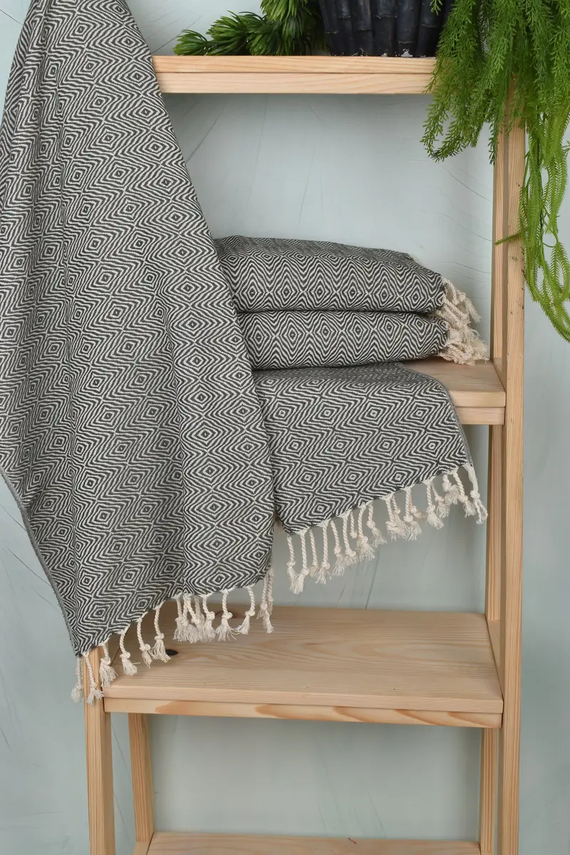 Wedding Favors, Personalized Gifts, Kitchen Towel, Gift For Her, 36x18 Cotton Zigzag Diamond Towel, Organic Towel, Holiday Towel, Personalize Gift - 6