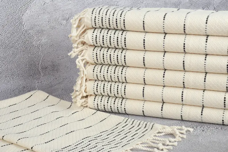 Monogram Towels, Beach Theme Wedding Gift, Bathroom Towels, Small Bath Towels, Monogram Kitchen Towel, 36x18 Cotton Striped Design Towel, Home Gift - 2