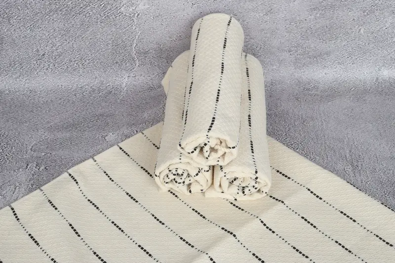 Monogram Towels, Beach Theme Wedding Gift, Bathroom Towels, Small Bath Towels, Monogram Kitchen Towel, 36x18 Cotton Striped Design Towel, Home Gift - 7