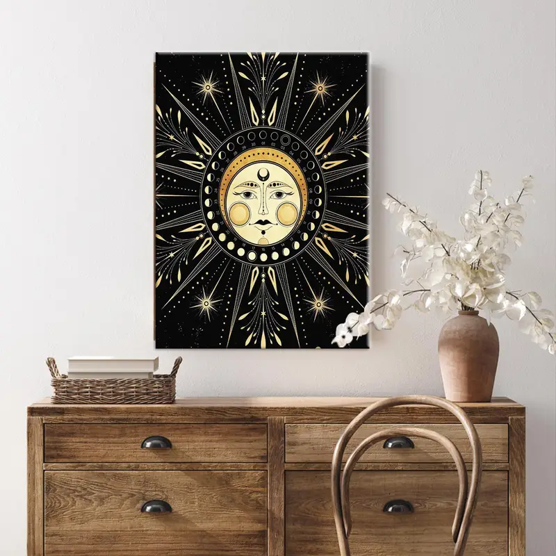 Burç Sanatı, Astrolojik Tuval, Mandala Duvar Sanatı, Zodyak Sanat Dekoru, Chiromancy Canvas, Soyut Sanat Dekoru, Duvar Sanatı Dekoru, Ev Dekoru - 1