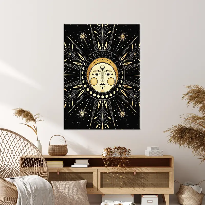 Burç Sanatı, Astrolojik Tuval, Mandala Duvar Sanatı, Zodyak Sanat Dekoru, Chiromancy Canvas, Soyut Sanat Dekoru, Duvar Sanatı Dekoru, Ev Dekoru - 2