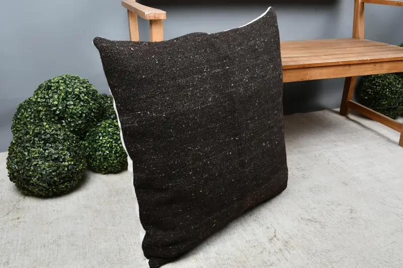 Kilim Pillow, 28x28 Black Cushion Case, Bolster Throw Cushion, Vintage Kilim Throw Pillow, Traditional Cushion, Gift Pillow, Pillow Case - 8