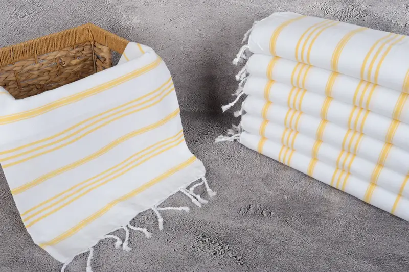 Organic Towel, Wedding Gift, Personalized Gift For Him, Bathroom Towels, Custom Name Towel, Personalized Kitchen Towel, 40x24 Cotton Striped Towel - 3