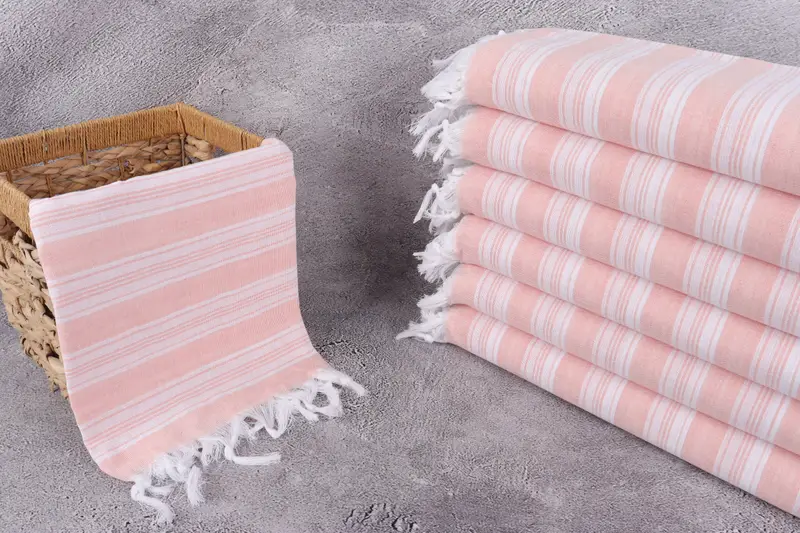 Bachelorette Party Gifts, Hammam towel, 70x40 Cotton Striped Towel, Fringed Turkish towel for poolside, Spa Towel, Gift For Him, Bridesmaid Favors - 3