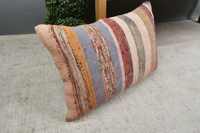 Vintage Kilim Pillow, 16x24 Beige Cushion Case, Tapestry Cushion Case, Car Pillow, Gift Pillow, Kilim Pillow Cover, Pillow, Sustainable Pillow Case - 7