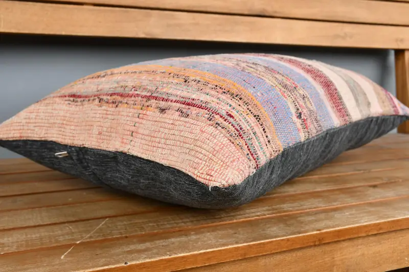 Vintage Kilim Pillow, 16x24 Beige Cushion Case, Tapestry Cushion Case, Car Pillow, Gift Pillow, Kilim Pillow Cover, Pillow, Sustainable Pillow Case - 3