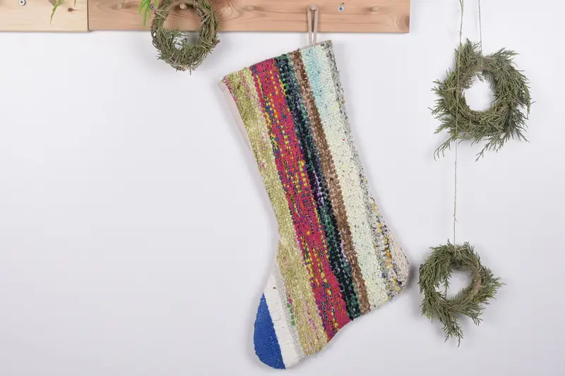 19 Inch Christmas Ornaments Pattern Stocking, Luxury Fireplace Stocking