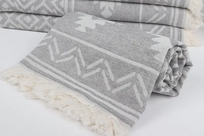 Wedding Anniversary Gift, Turkish towel, Sand-resistant towel, Bridesmaid Gift, Guest Towel, 74x40 Cotton Geometric Towel, Personalised Gift - 5