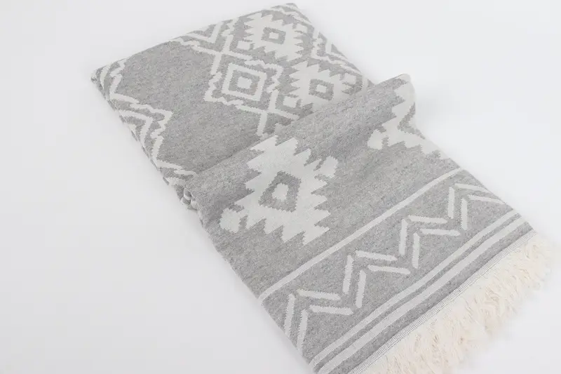 Wedding Anniversary Gift, Turkish towel, Sand-resistant towel, Bridesmaid Gift, Guest Towel, 74x40 Cotton Geometric Towel, Personalised Gift - 7