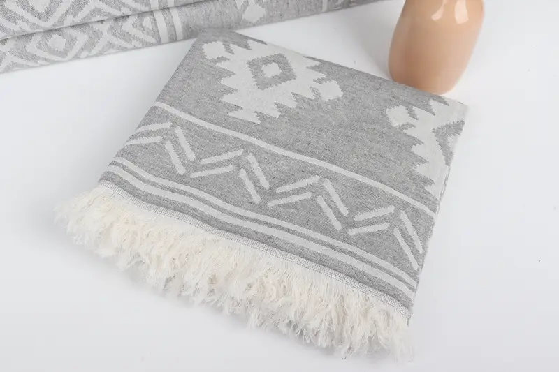 Wedding Anniversary Gift, Turkish towel, Sand-resistant towel, Bridesmaid Gift, Guest Towel, 74x40 Cotton Geometric Towel, Personalised Gift - 6
