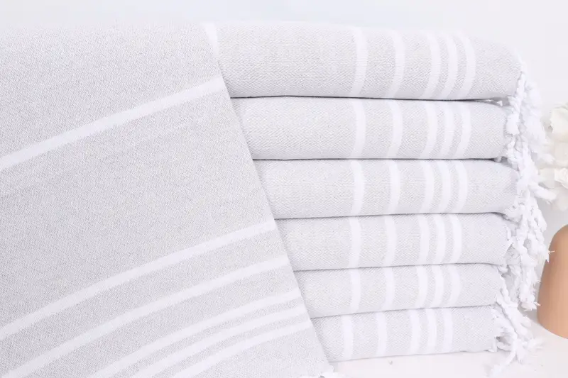 Gift For The Home Decor, 38x18 Cotton Striped Towel, Small Bath Towels, Beach Wedding Favor, Personalized Gifts, Gift For Coworker, Wedding Favors - 1