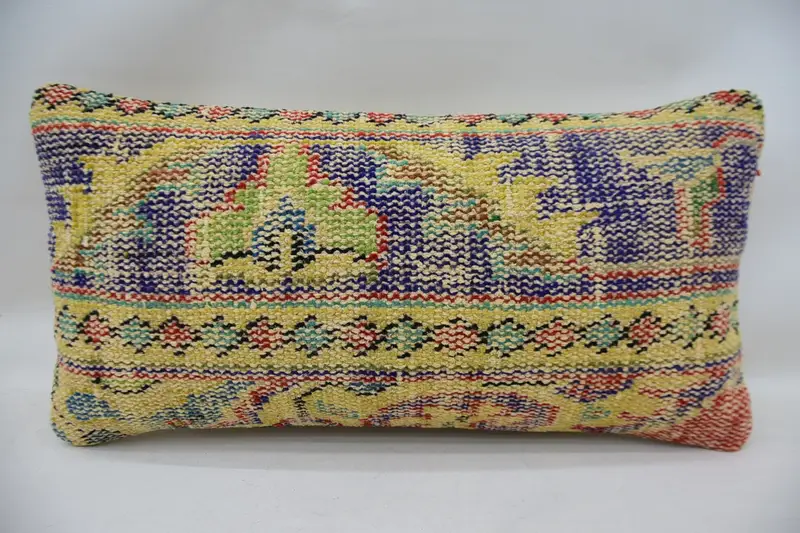 Geometric Embroidered Pillow, 12x24 Inches Size, Decorative Pillow - 4