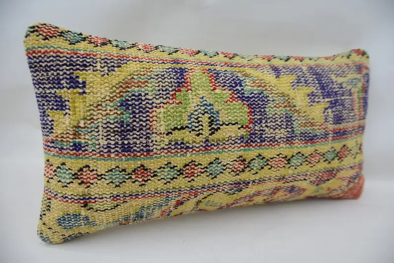 Geometric Embroidered Pillow, 12x24 Inches Size, Decorative Pillow - 2