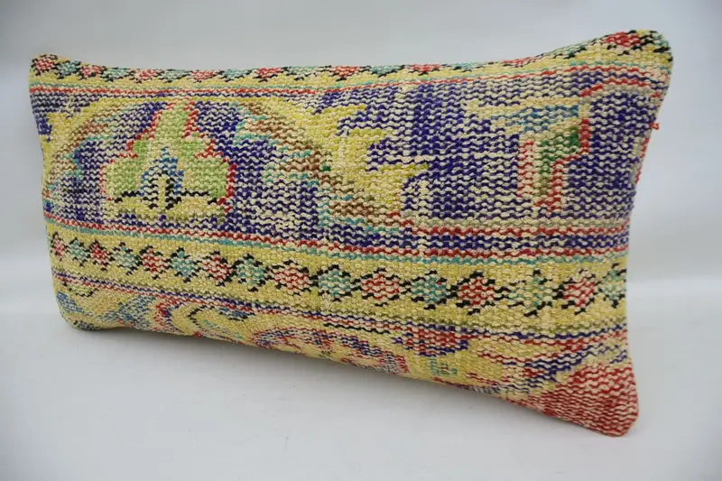 Geometric Embroidered Pillow, 12x24 Inches Size, Decorative Pillow - 3