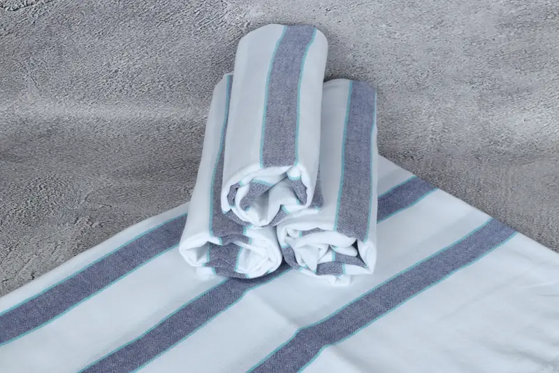 Gift Towel, Bridal Shower Favors, 70x40 Cotton Striped Towel, Eco-friendly Turkish peshtemal towel, Turkish towel, Bachelorette Gifts - 7
