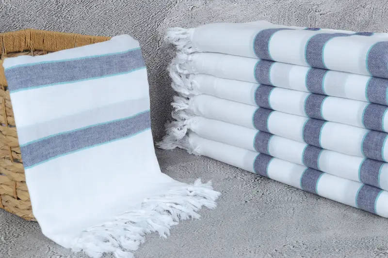 Gift Towel, Bridal Shower Favors, 70x40 Cotton Striped Towel, Eco-friendly Turkish peshtemal towel, Turkish towel, Bachelorette Gifts - 3