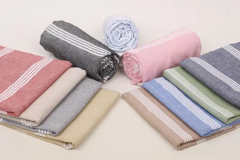 Personalized Bath Towel Organic Cotton Beige Minimalist, 73x30 Inches