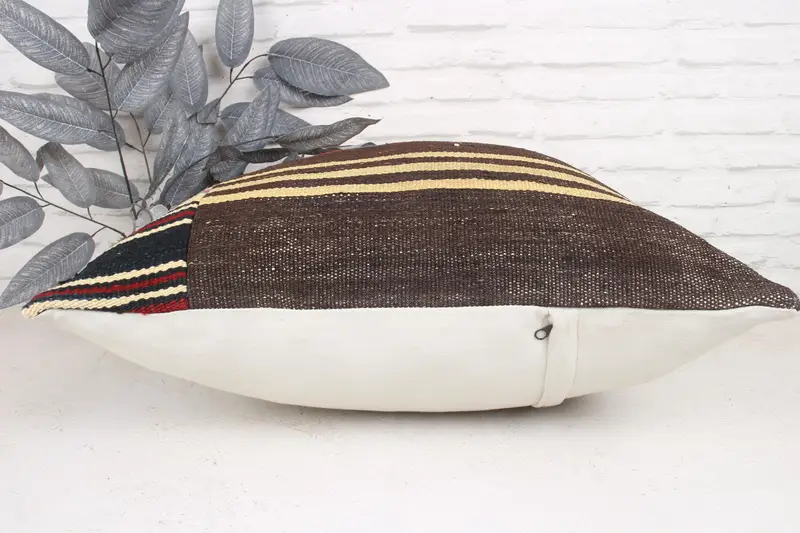 24x24 Purple Pillow Case, Boho Throw Cushion Cover, Throw Kilim Pillow, Interior Designer Pillow, Pillow Cover, Vintage Kilim Pillow - 5
