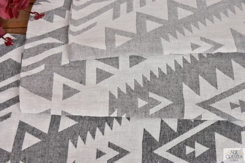 Large Turkish Towel, Best Friend Gift, Travel Towel, Gym Towel, Bathroom Towel, 76x40 Cotton Geometric Towel, Best Beach Towel, Summer Gift Ideas - 5