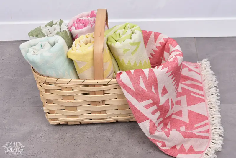 Large Turkish Towel, Best Friend Gift, Travel Towel, Gym Towel, Bathroom Towel, 76x40 Cotton Geometric Towel, Best Beach Towel, Summer Gift Ideas - 7