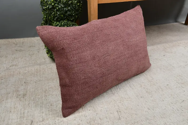 Boho Pillow, Cushion Cover, Chair Cushion, 16x24 Purple Pillow Case, Antique Pillows, Sofa Cushion, Vintage Pillow, Crochet Pattern Cushion - 7