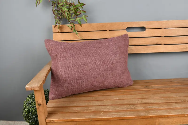 Boho Pillow, Cushion Cover, Chair Cushion, 16x24 Purple Pillow Case, Antique Pillows, Sofa Cushion, Vintage Pillow, Crochet Pattern Cushion - 1