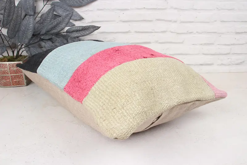 Vintage Kilim Pillow, Turkish Pillow, Pillow Case, 16x24 Beige Cushion, Antique Pillows, Wool Kilim Pillow Cushion, Wool Kilim Pillow Pillow Case - 6