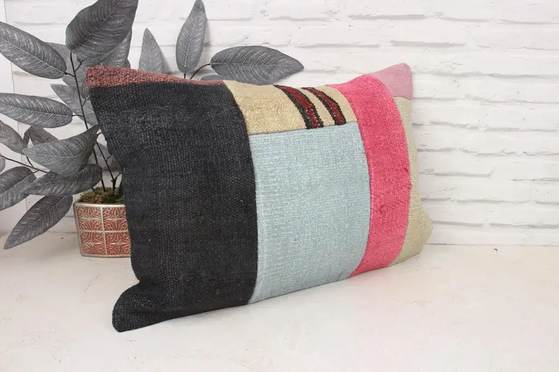 Vintage Kilim Pillow, Turkish Pillow, Pillow Case, 16x24 Beige Cushion, Antique Pillows, Wool Kilim Pillow Cushion, Wool Kilim Pillow Pillow Case - 3