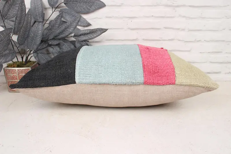 Vintage Kilim Pillow, Turkish Pillow, Pillow Case, 16x24 Beige Cushion, Antique Pillows, Wool Kilim Pillow Cushion, Wool Kilim Pillow Pillow Case - 5