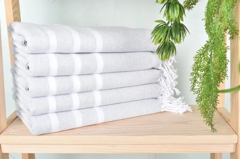 Gift For Him, Bridal Shower Gift, Custom Wedding Gifts, Handwoven organic Turkish towel for spa, Gift For Boyfriend, 70x40 Cotton Striped Towel - 2